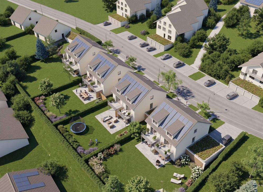 Wohnen und Gewerbe Lörrach — Luftbild des Quartiers