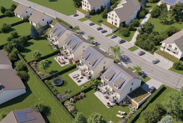 Wohnen und Gewerbe Lörrach — Luftbild des Quartiers
